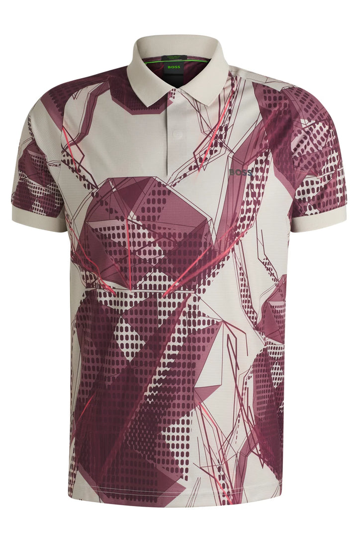 BOSS Active Paddy graphic-print polo shirt with UV protection
