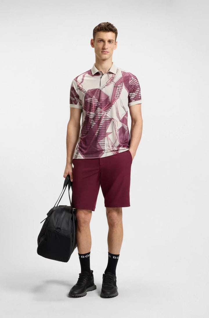 BOSS Active Paddy graphic-print polo shirt with UV protection