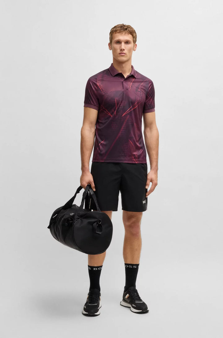 BOSS Active Paddy graphic-print polo shirt with UV protection