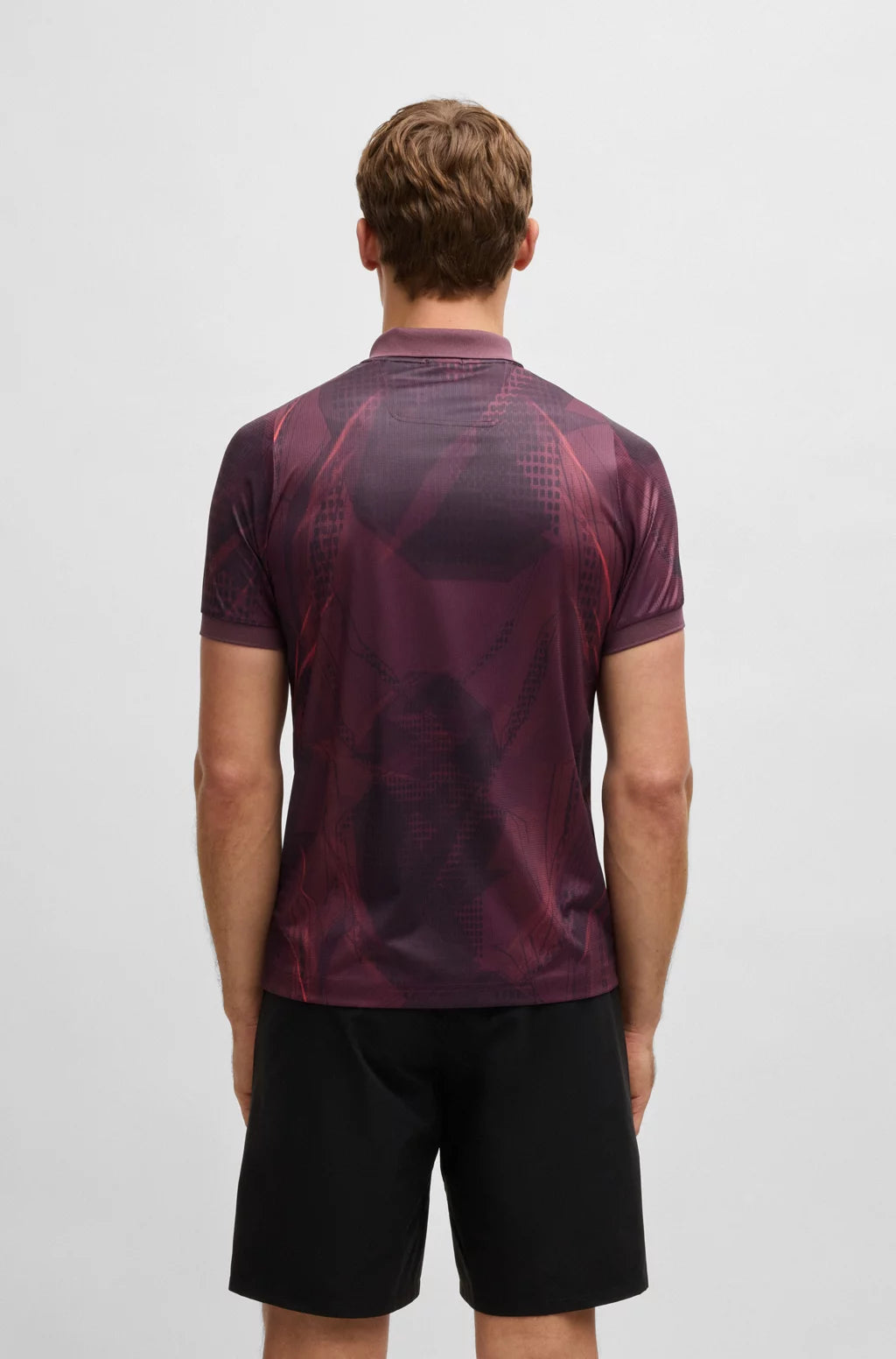 BOSS Active Paddy graphic-print polo shirt with UV protection