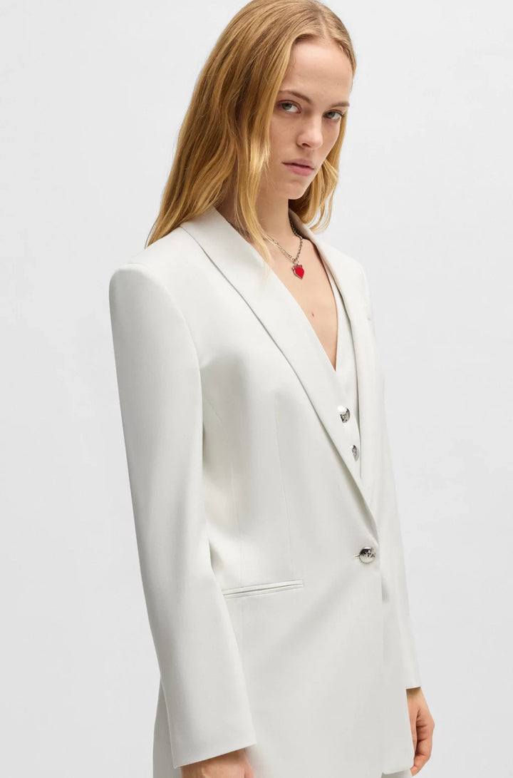 HUGO REGULAR-FIT BLAZER IN SHIMMER FABRIC