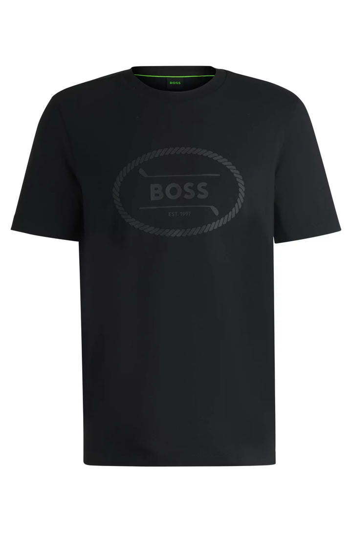 BOSS COTTON-JERSEY T-SHIRT WITH GOLF ARTWORK AND LOGO