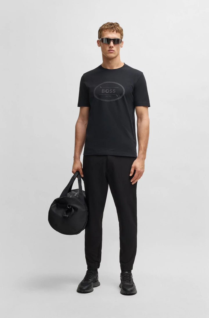BOSS COTTON-JERSEY T-SHIRT WITH GOLF ARTWORK AND LOGO