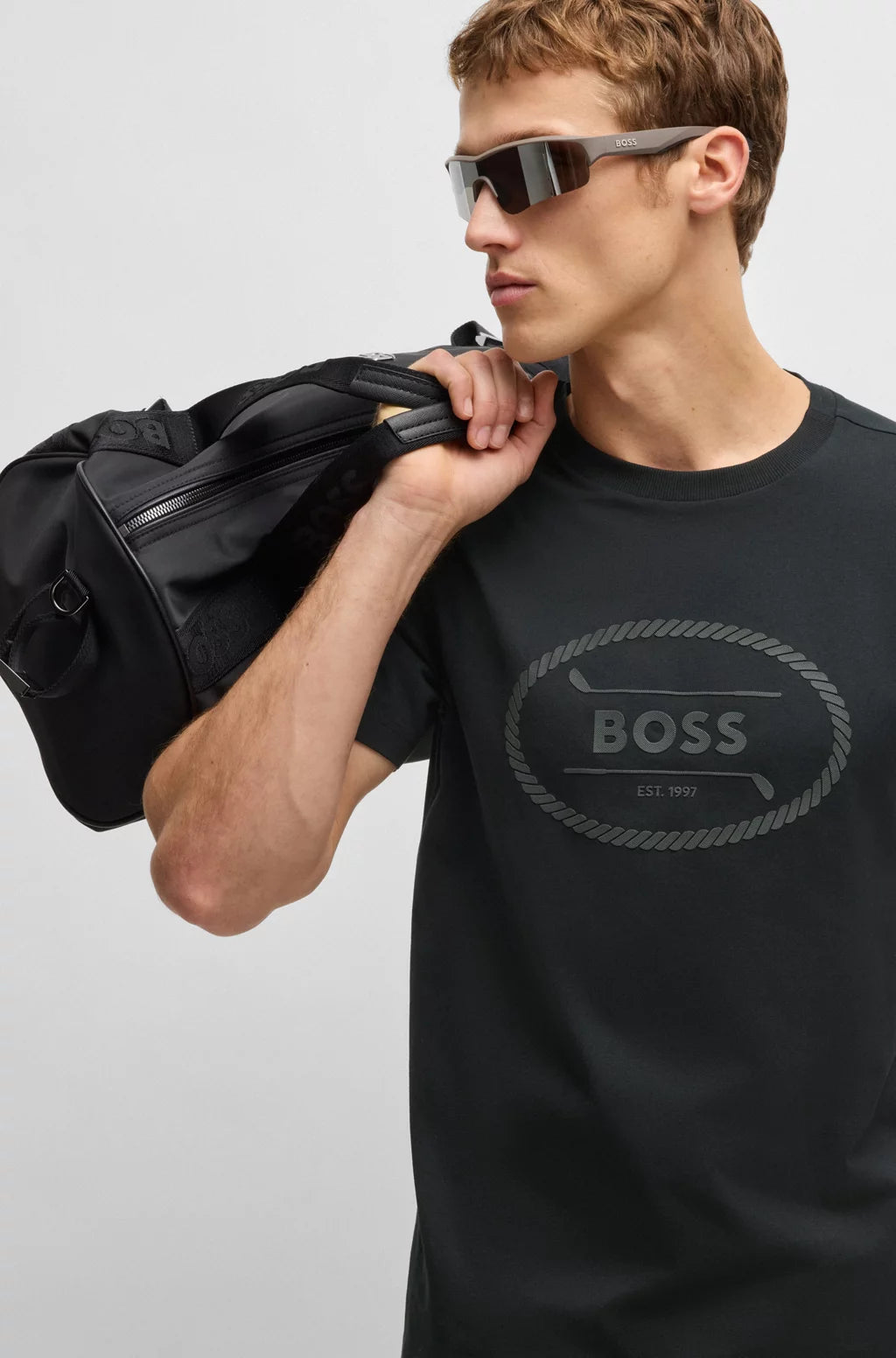 BOSS COTTON-JERSEY T-SHIRT WITH GOLF ARTWORK AND LOGO