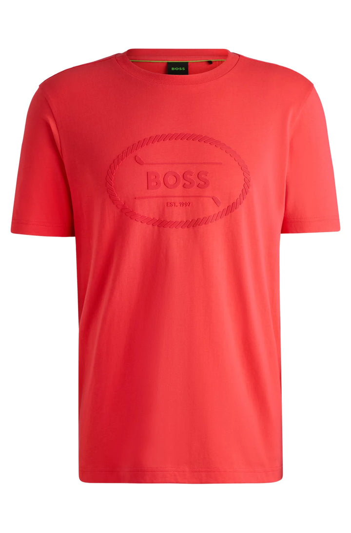 BOSS COTTON-JERSEY T-SHIRT WITH GOLF ARTWORK AND LOGO
