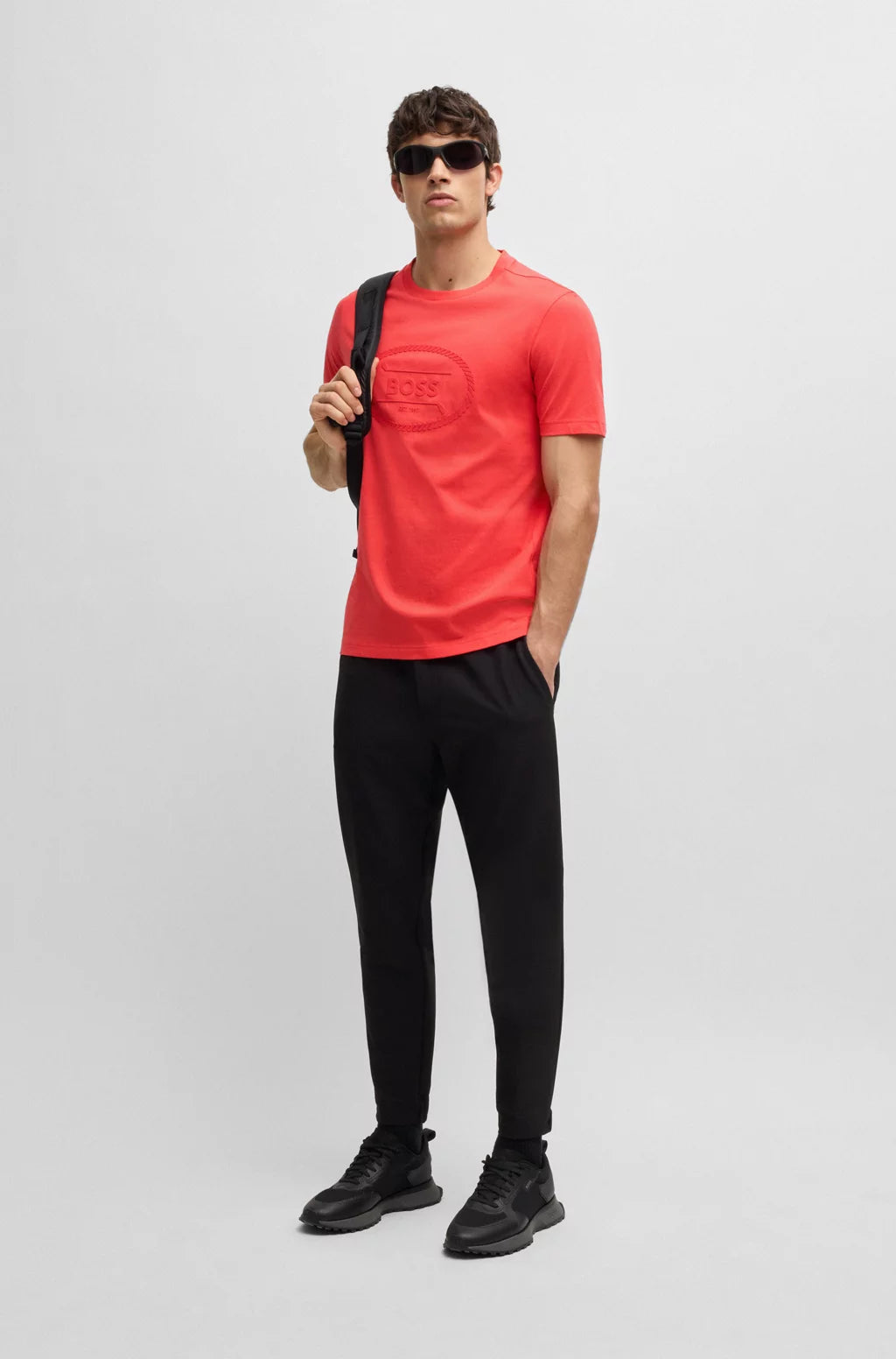 BOSS COTTON-JERSEY T-SHIRT WITH GOLF ARTWORK AND LOGO