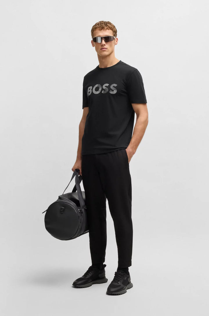BOSS COTTON-JERSEY T-SHIRT WITH LOGO PRINT