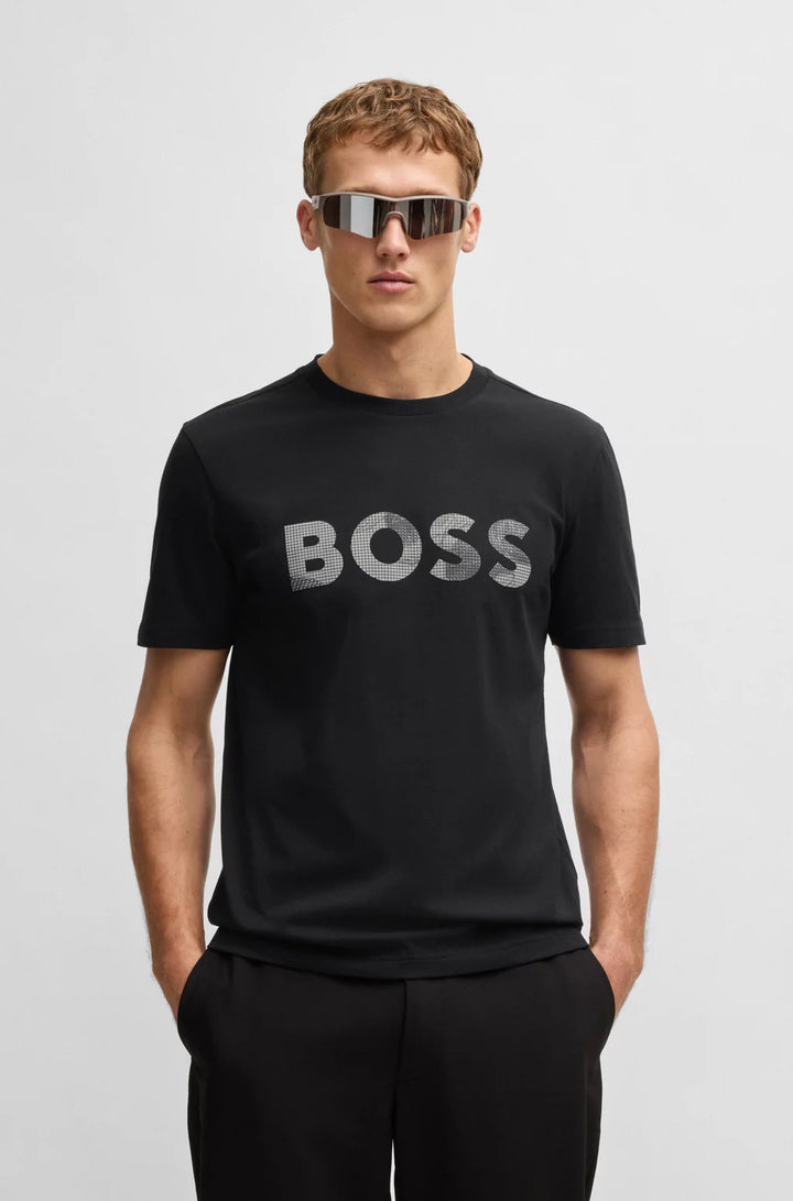 BOSS COTTON-JERSEY T-SHIRT WITH LOGO PRINT