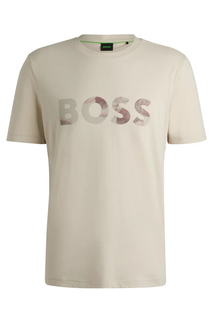 BOSS COTTON-JERSEY T-SHIRT WITH LOGO PRINT