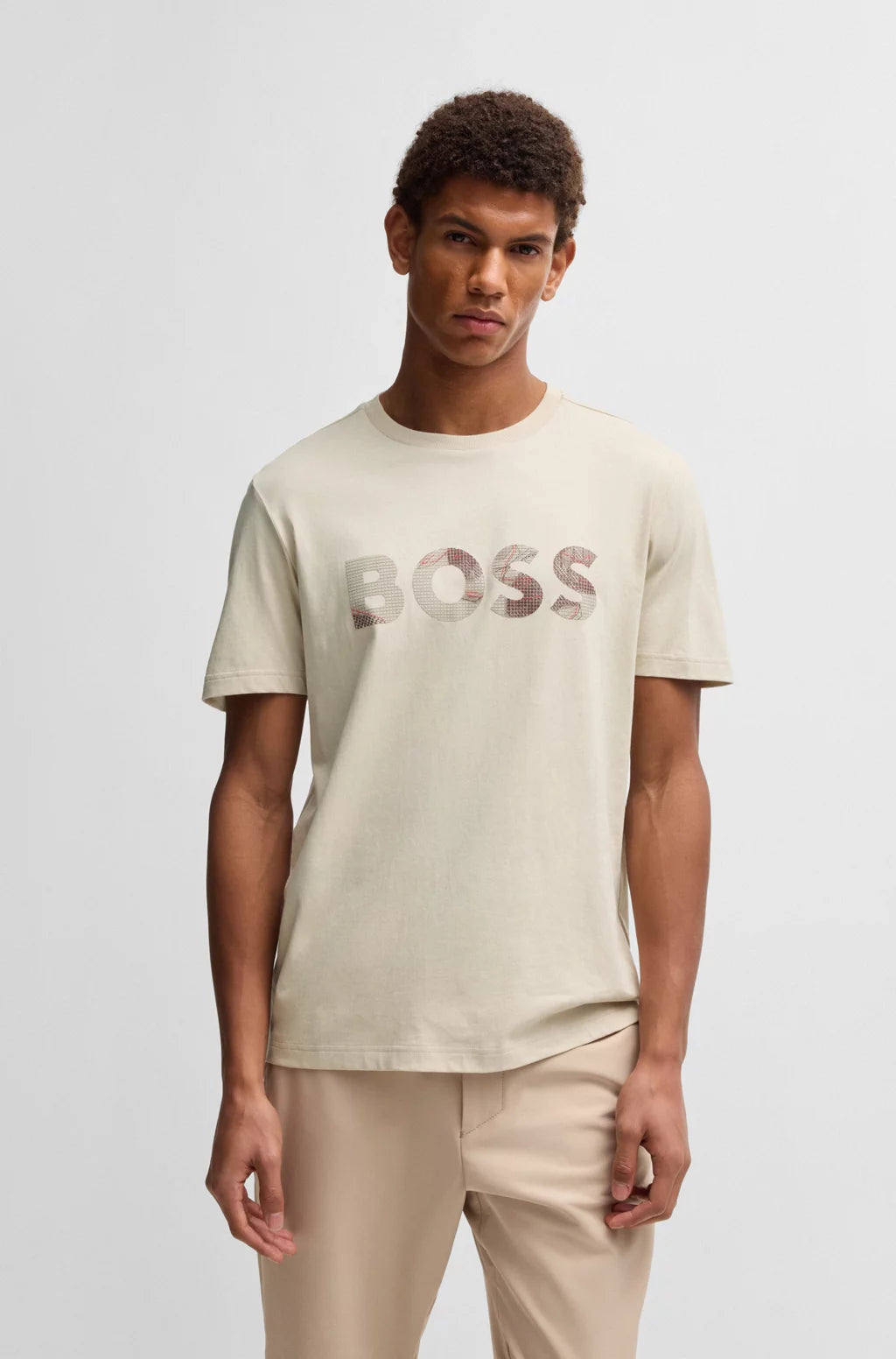BOSS COTTON-JERSEY T-SHIRT WITH LOGO PRINT