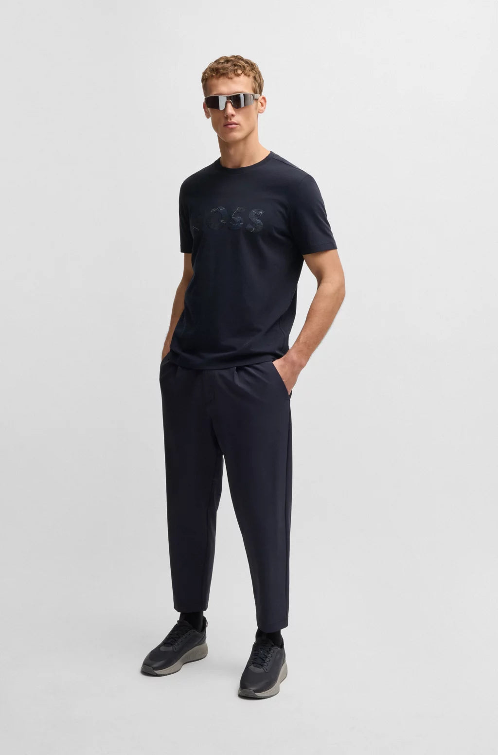 BOSS COTTON-JERSEY T-SHIRT WITH LOGO PRINT