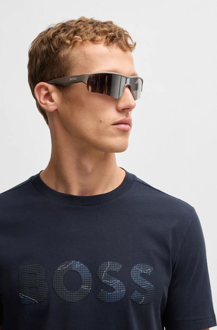 BOSS COTTON-JERSEY T-SHIRT WITH LOGO PRINT