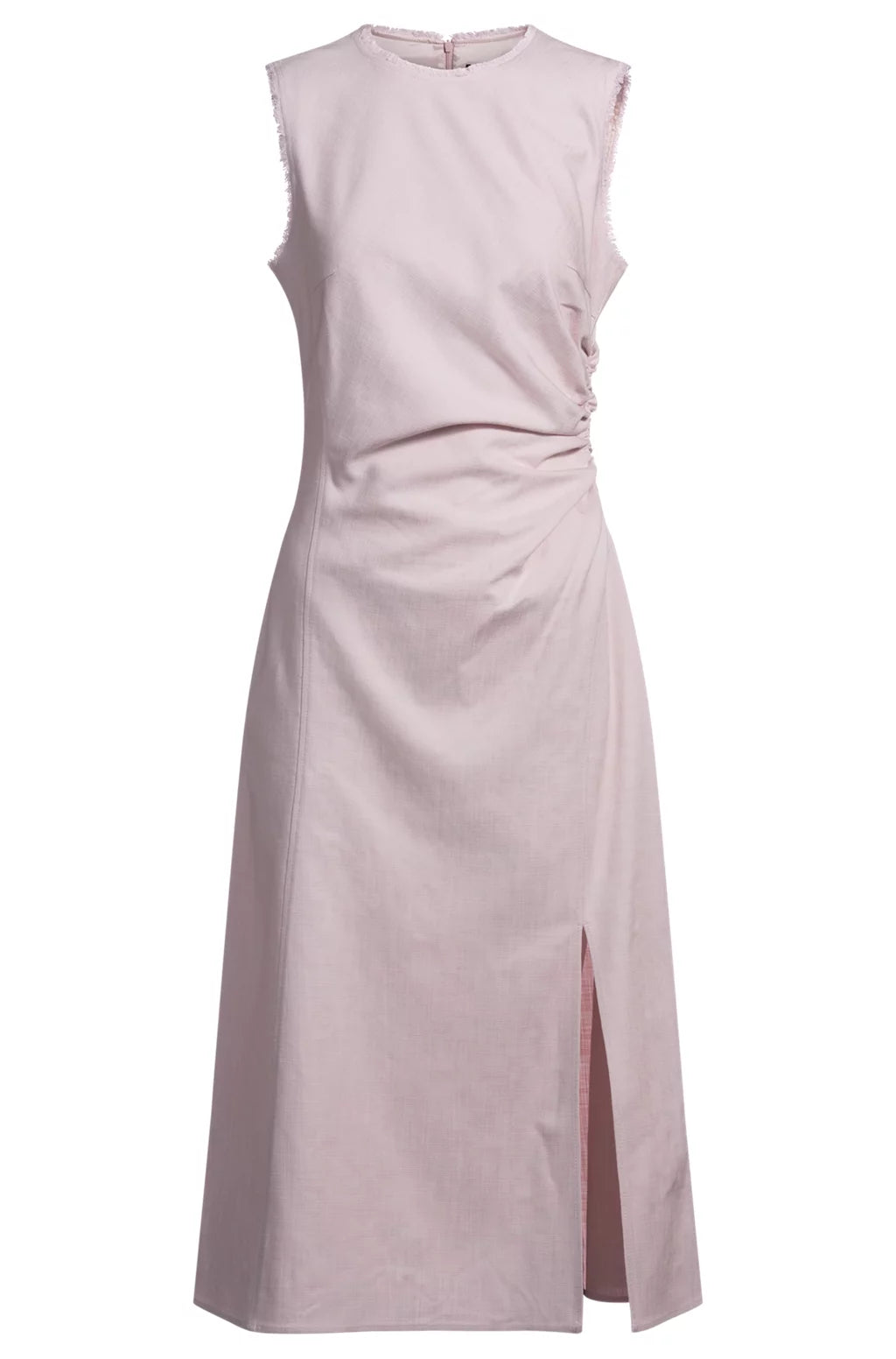 BOSS MELANGE DRESS WITH FRAYED AND GATHERED DETAILS