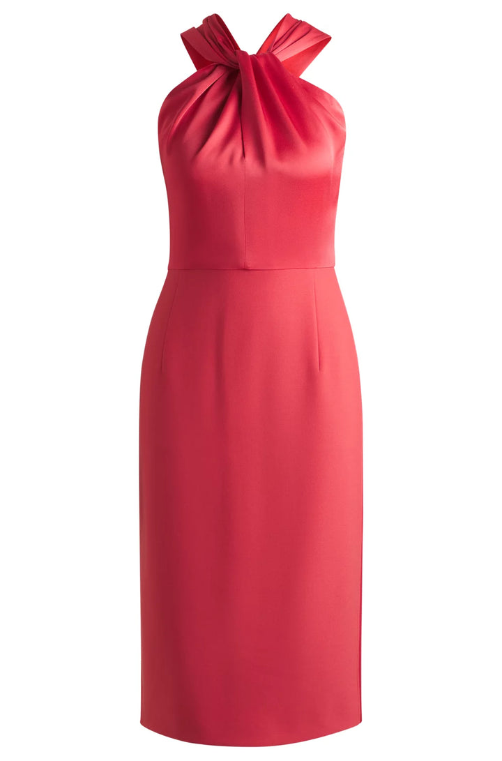 BOSS TWIST-DETAIL DRESS IN STRETCH FABRIC