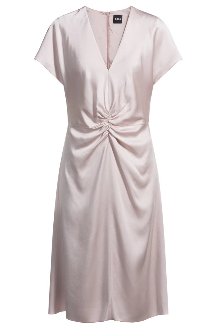 BOSS V-NECK DRESS WITH GATHERED WAISTBAND