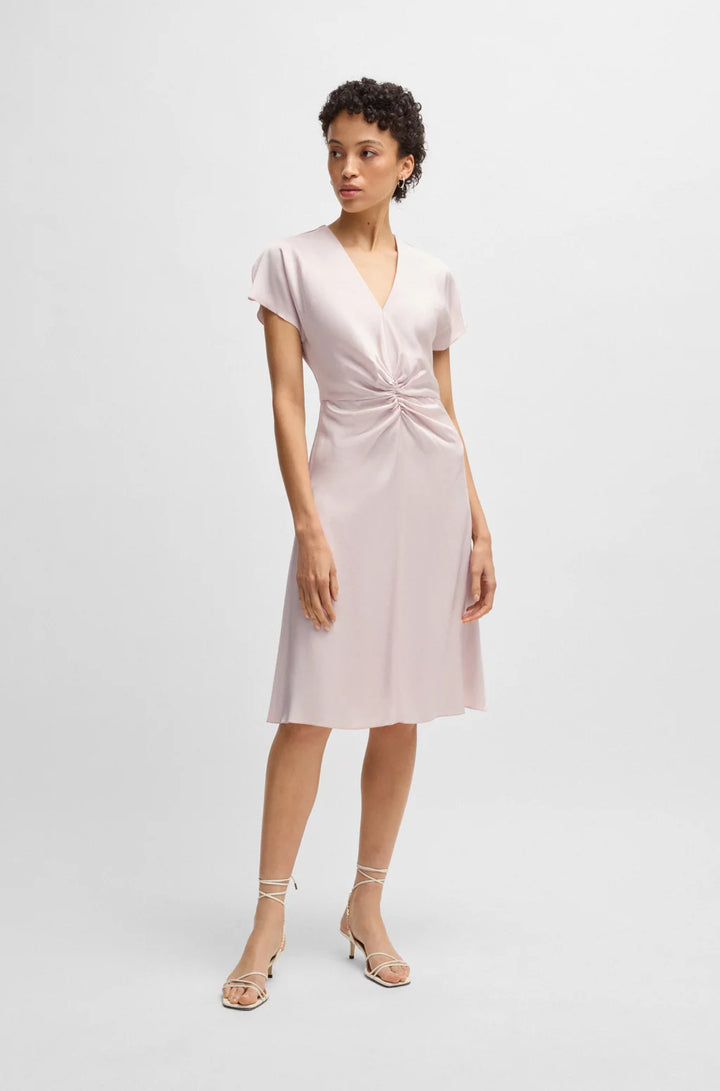 BOSS V-NECK DRESS WITH GATHERED WAISTBAND