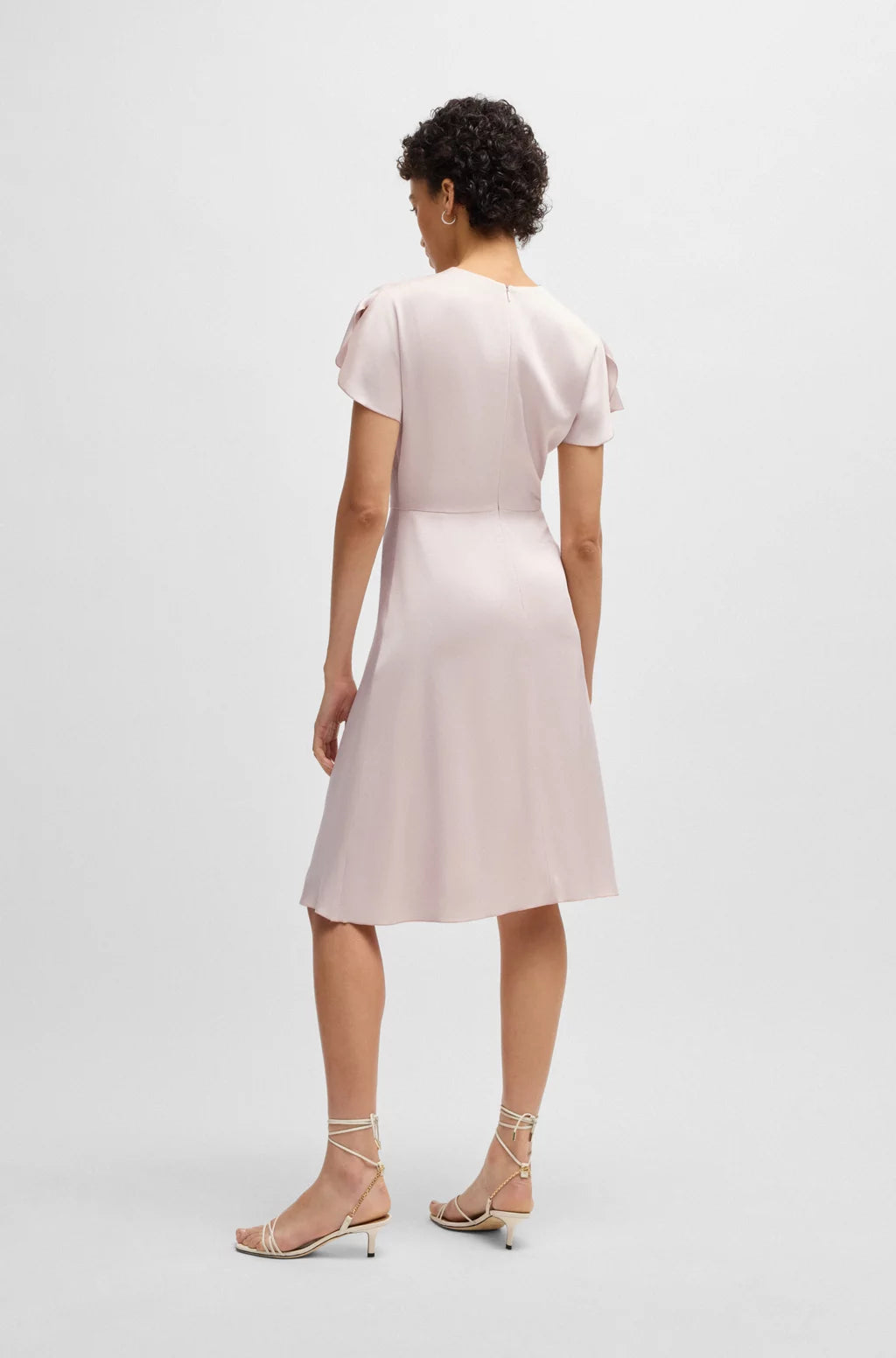 BOSS V-NECK DRESS WITH GATHERED WAISTBAND