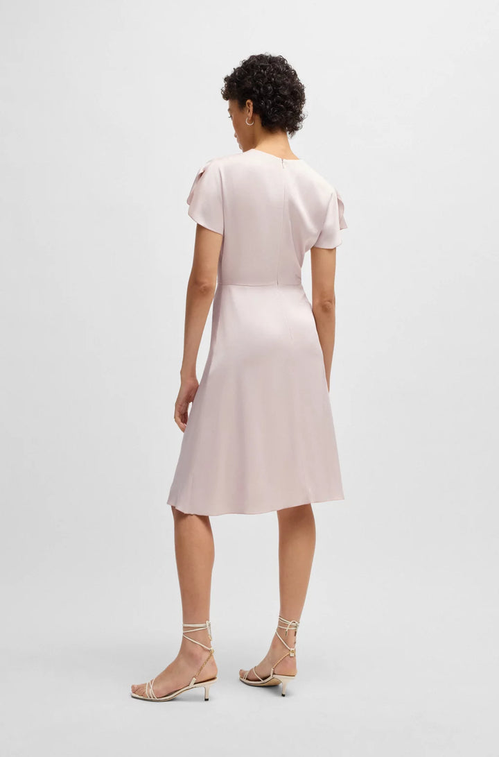 BOSS V-NECK DRESS WITH GATHERED WAISTBAND