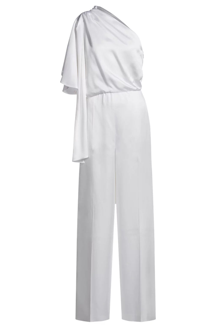 BOSS ONE-SHOULDER JUMPSUIT WITH TIE NECKLINE