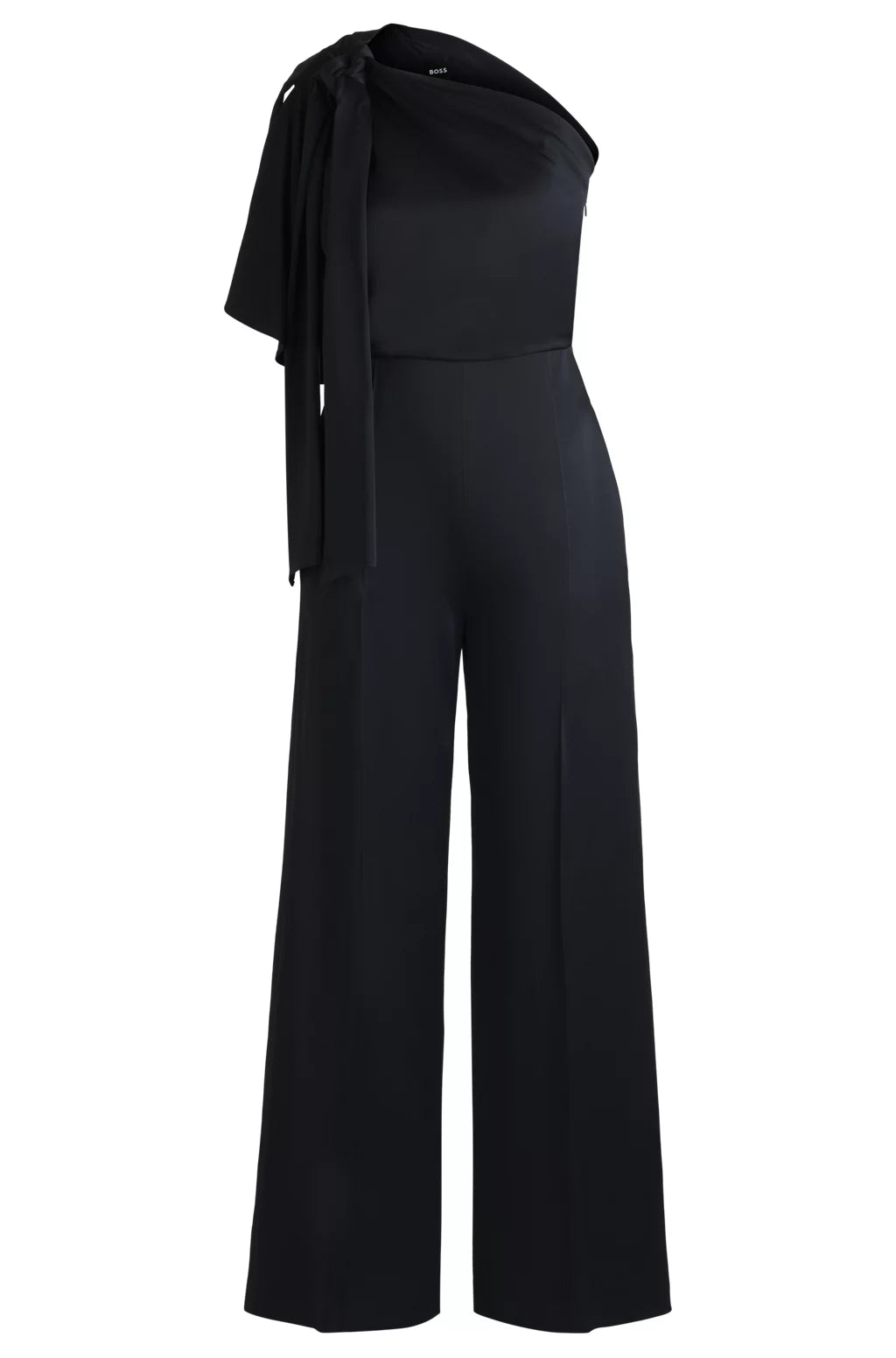 BOSS ONE-SHOULDER JUMPSUIT WITH TIE NECKLINE