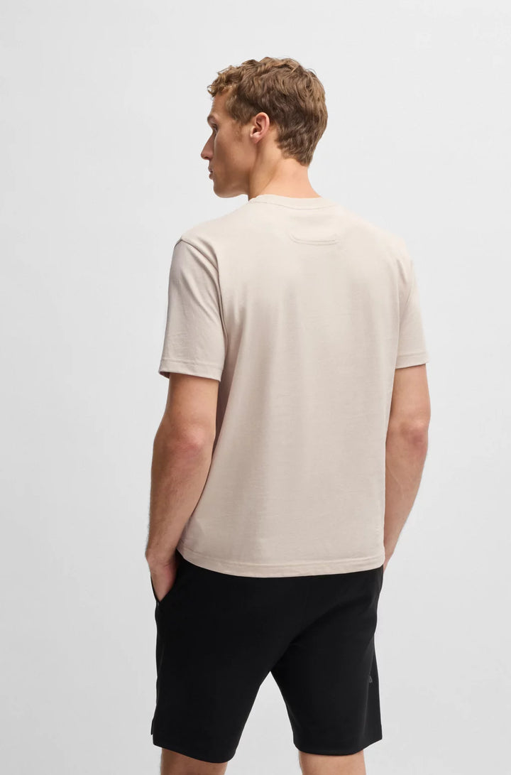 BOSS COTTON-JERSEY T-SHIRT WITH FINELINE LOGO ARTWORK