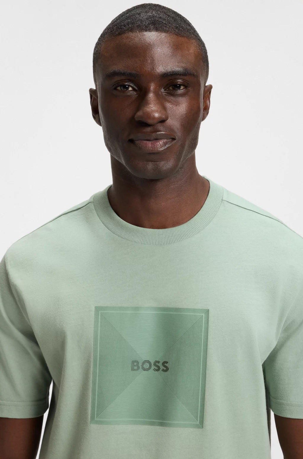 BOSS COTTON-JERSEY T-SHIRT WITH FINELINE LOGO ARTWORK