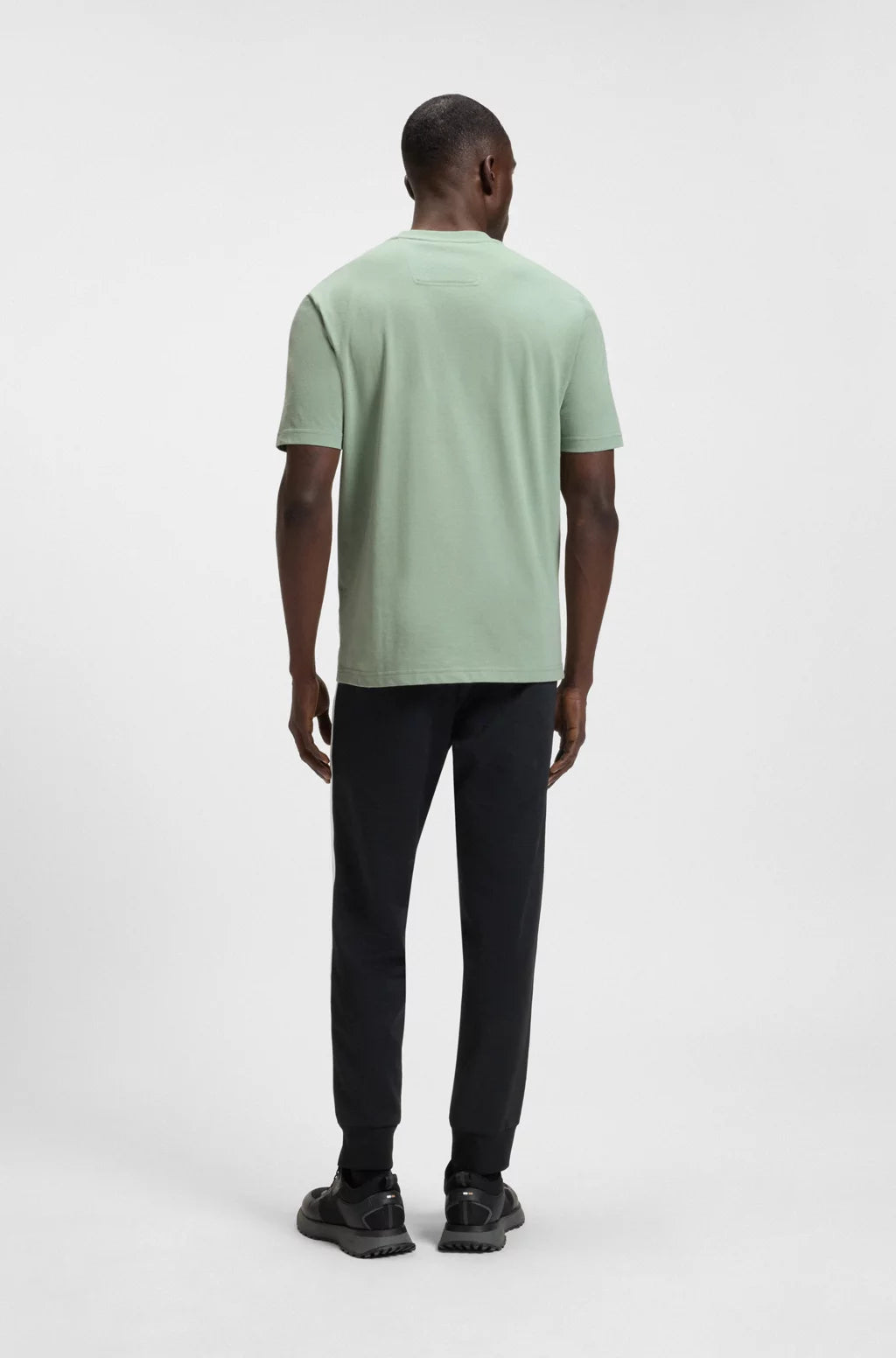 BOSS COTTON-JERSEY T-SHIRT WITH FINELINE LOGO ARTWORK