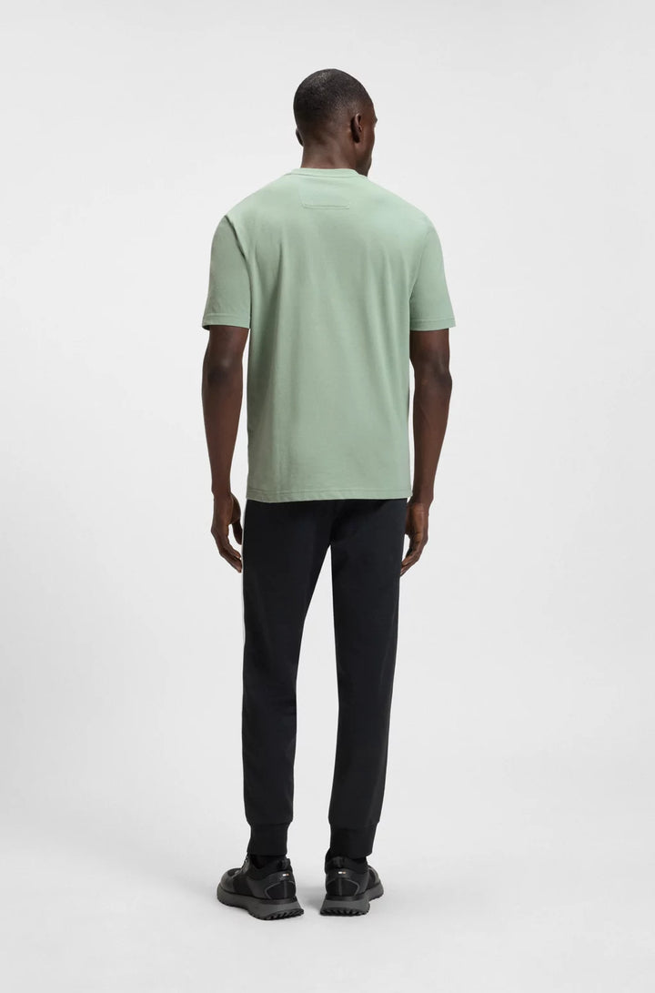 BOSS COTTON-JERSEY T-SHIRT WITH FINELINE LOGO ARTWORK