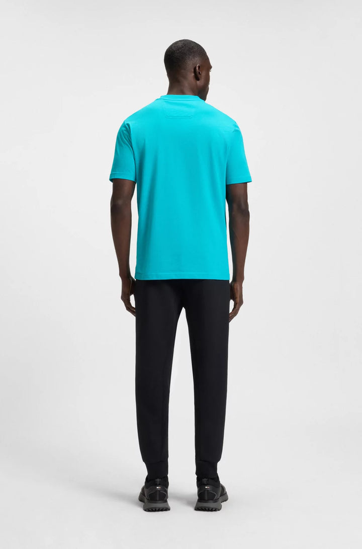 BOSS COTTON-JERSEY T-SHIRT WITH FINELINE LOGO ARTWORK