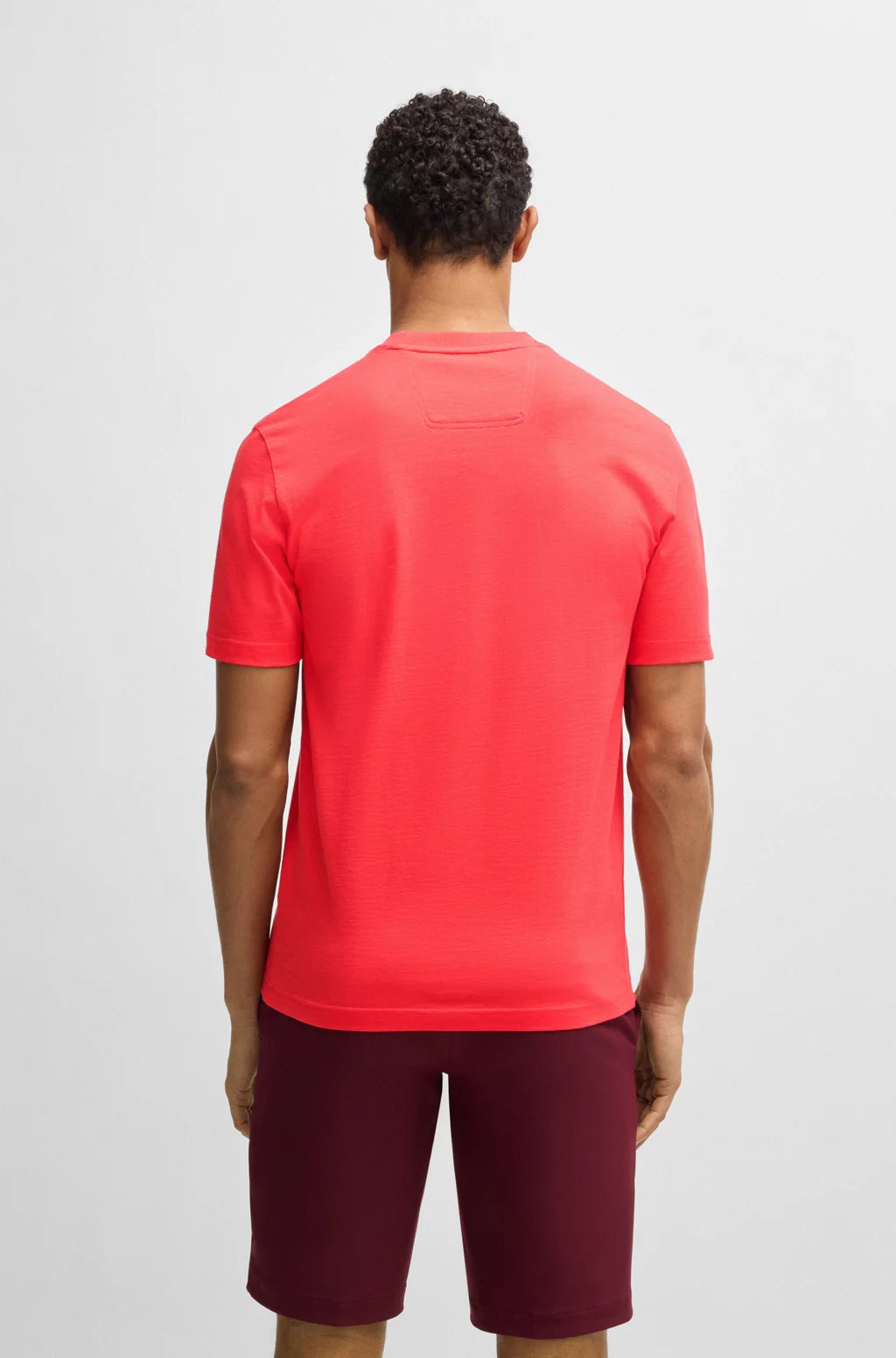 BOSS COTTON-JERSEY T-SHIRT WITH FINELINE LOGO ARTWORK