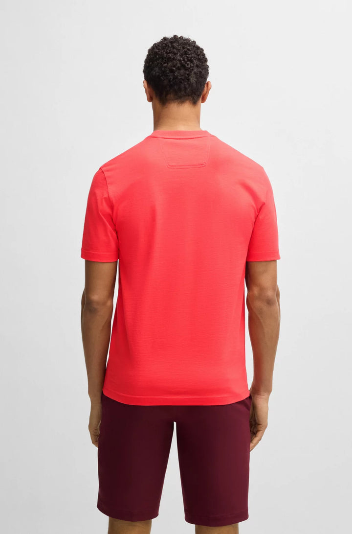BOSS COTTON-JERSEY T-SHIRT WITH FINELINE LOGO ARTWORK