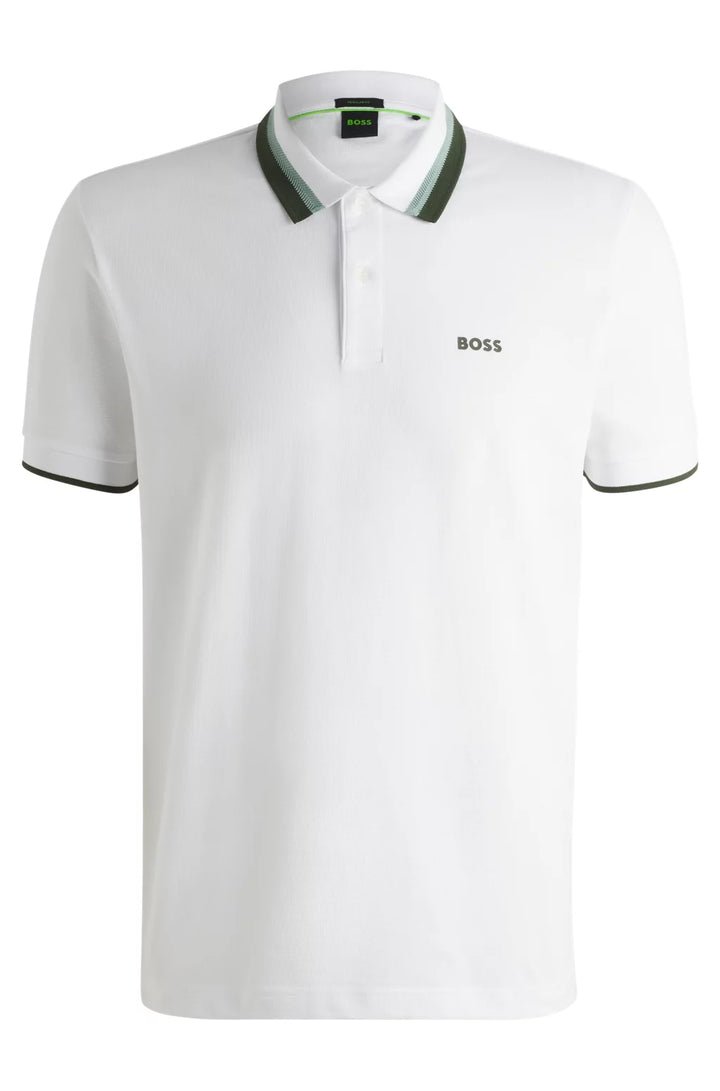 BOSS PADDY ACTIVE POLO SHIRT WITH CONTRAST STRIPES