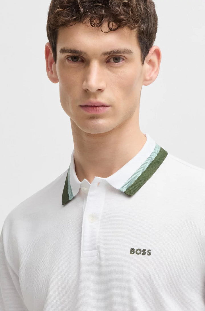 BOSS PADDY ACTIVE POLO SHIRT WITH CONTRAST STRIPES