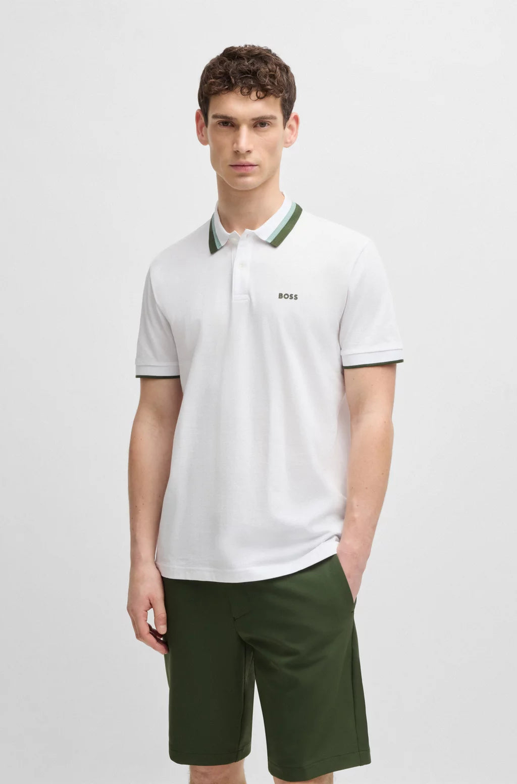 BOSS PADDY ACTIVE POLO SHIRT WITH CONTRAST STRIPES