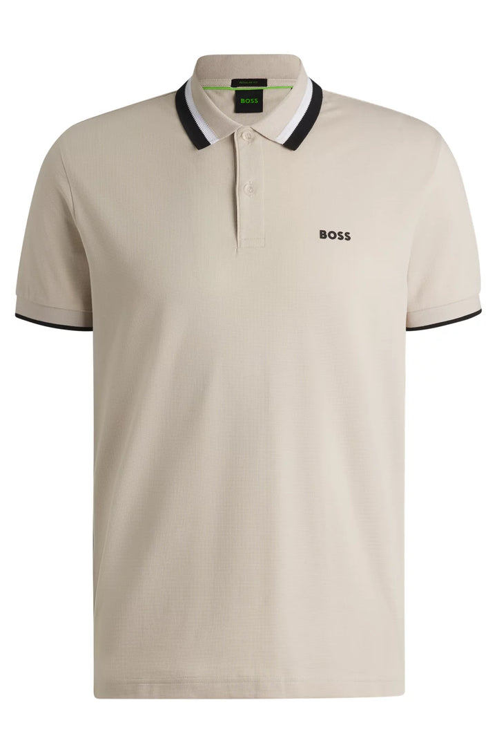 BOSS PADDY ACTIVE POLO SHIRT WITH CONTRAST STRIPES