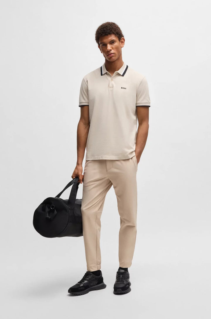 BOSS PADDY ACTIVE POLO SHIRT WITH CONTRAST STRIPES