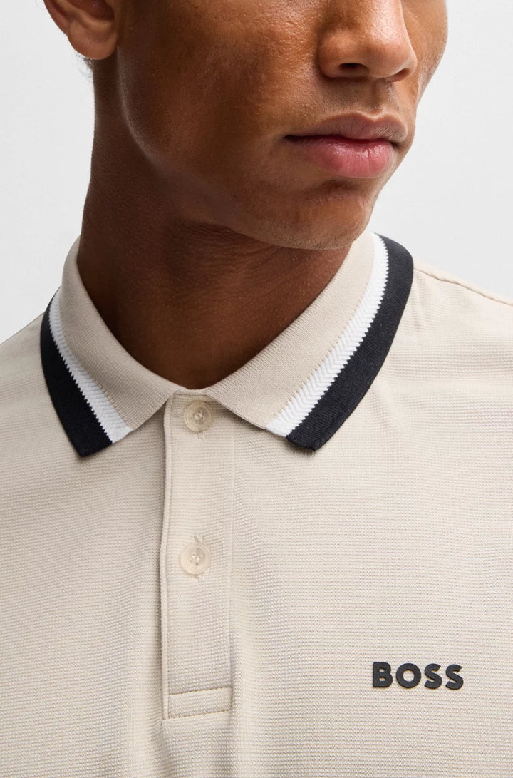 BOSS PADDY ACTIVE POLO SHIRT WITH CONTRAST STRIPES
