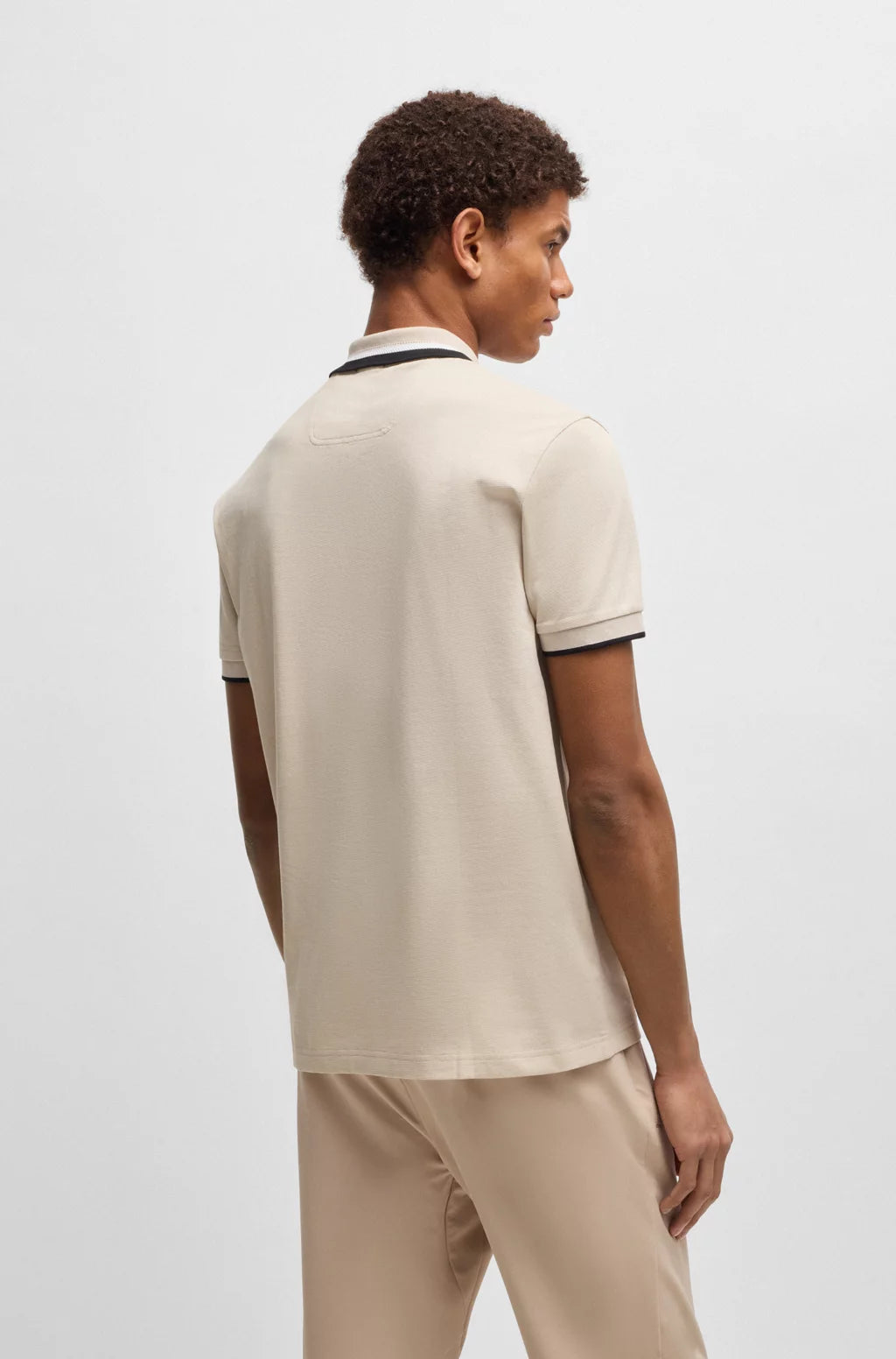 BOSS PADDY ACTIVE POLO SHIRT WITH CONTRAST STRIPES