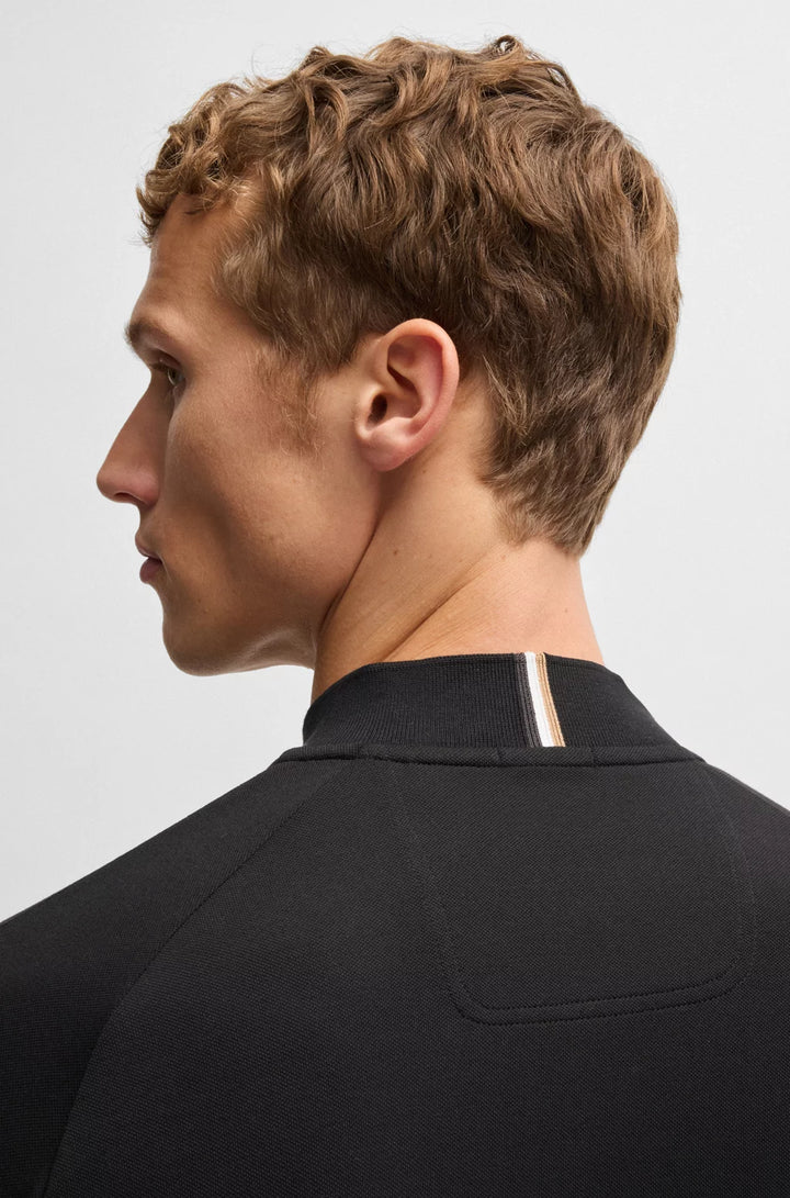 BOSS Active polo shirt with block stripe