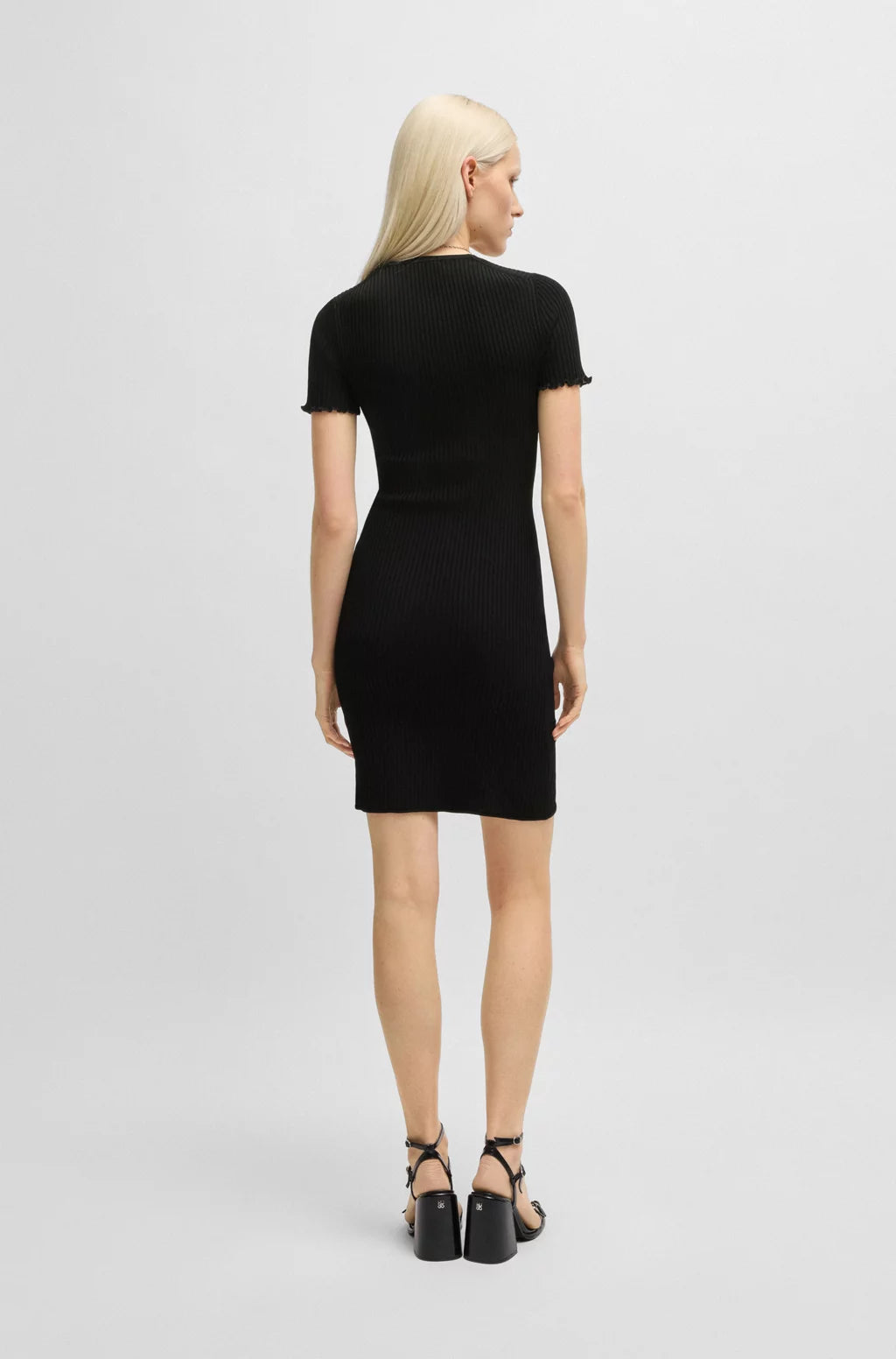 BOSS MAXI DRESS IN HAMMERED SATIN WITH PLISSÉ SKIRT
