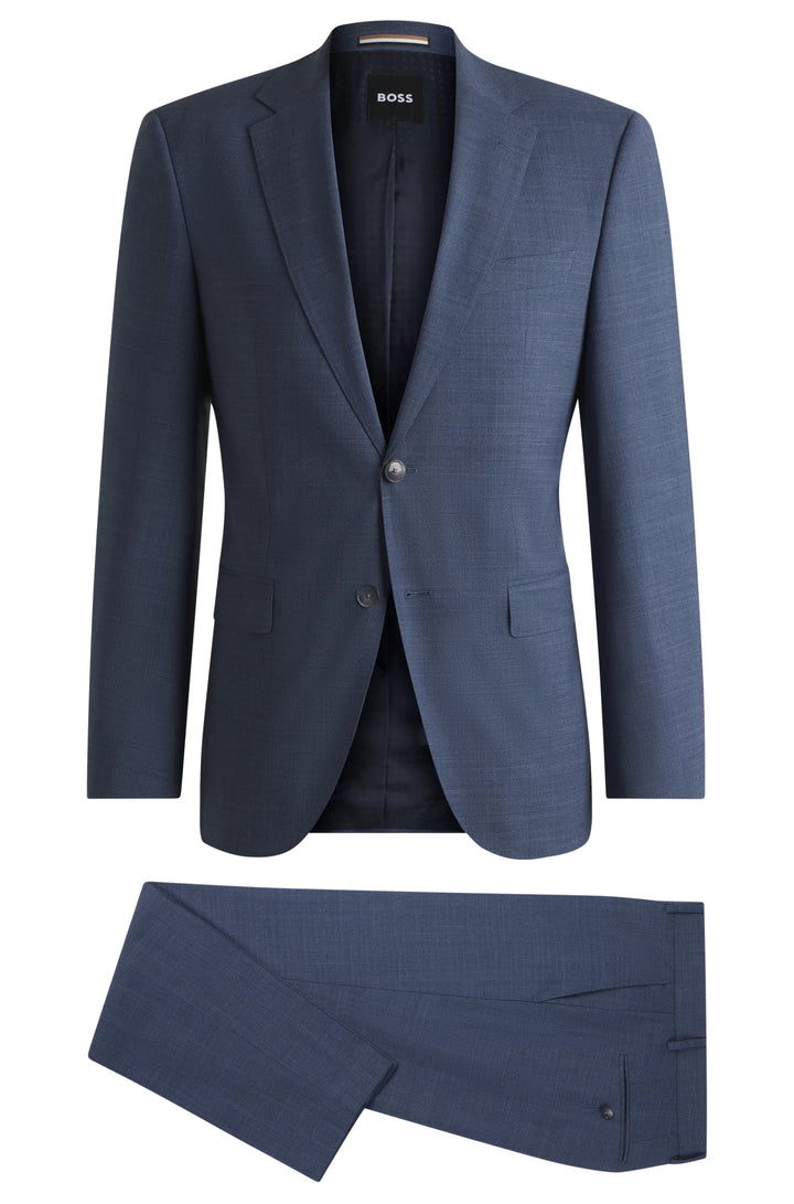 Boss Regular-fit suit in patterned stretch cloth