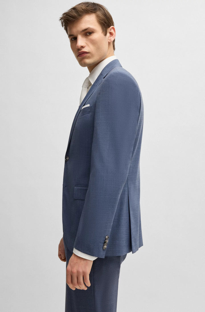 Boss Regular-fit suit in patterned stretch cloth