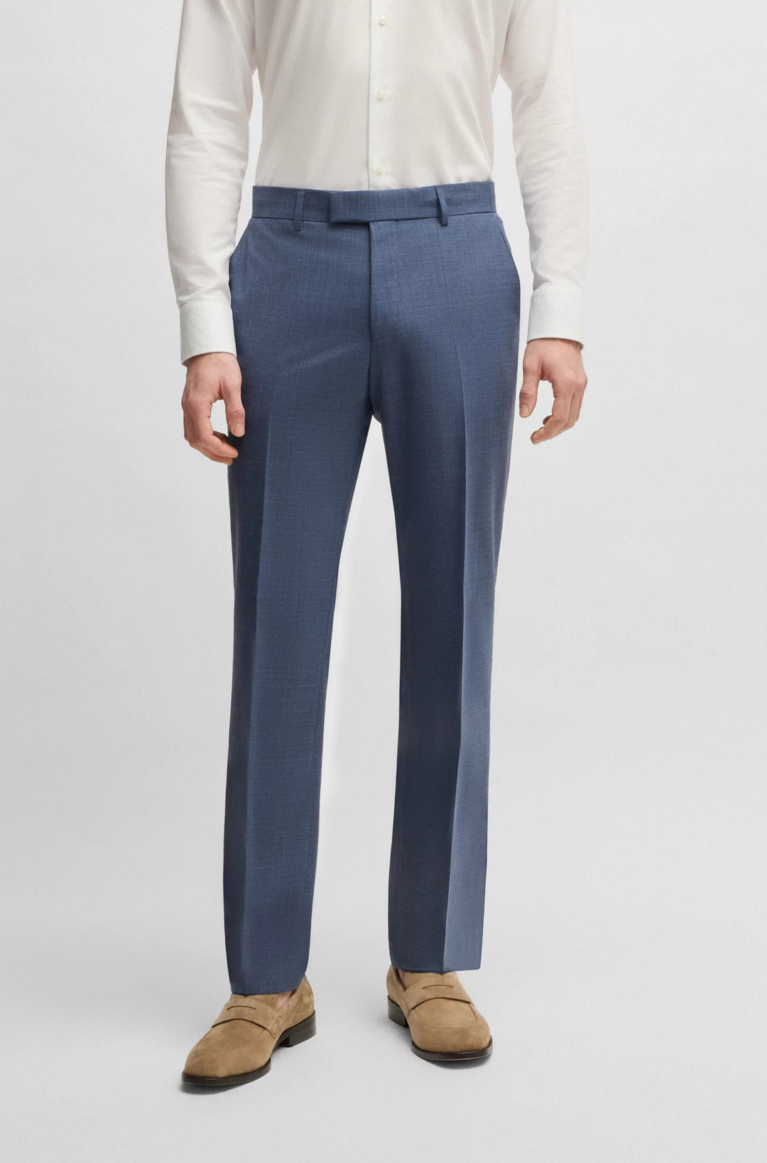 Boss Regular-fit suit in patterned stretch cloth