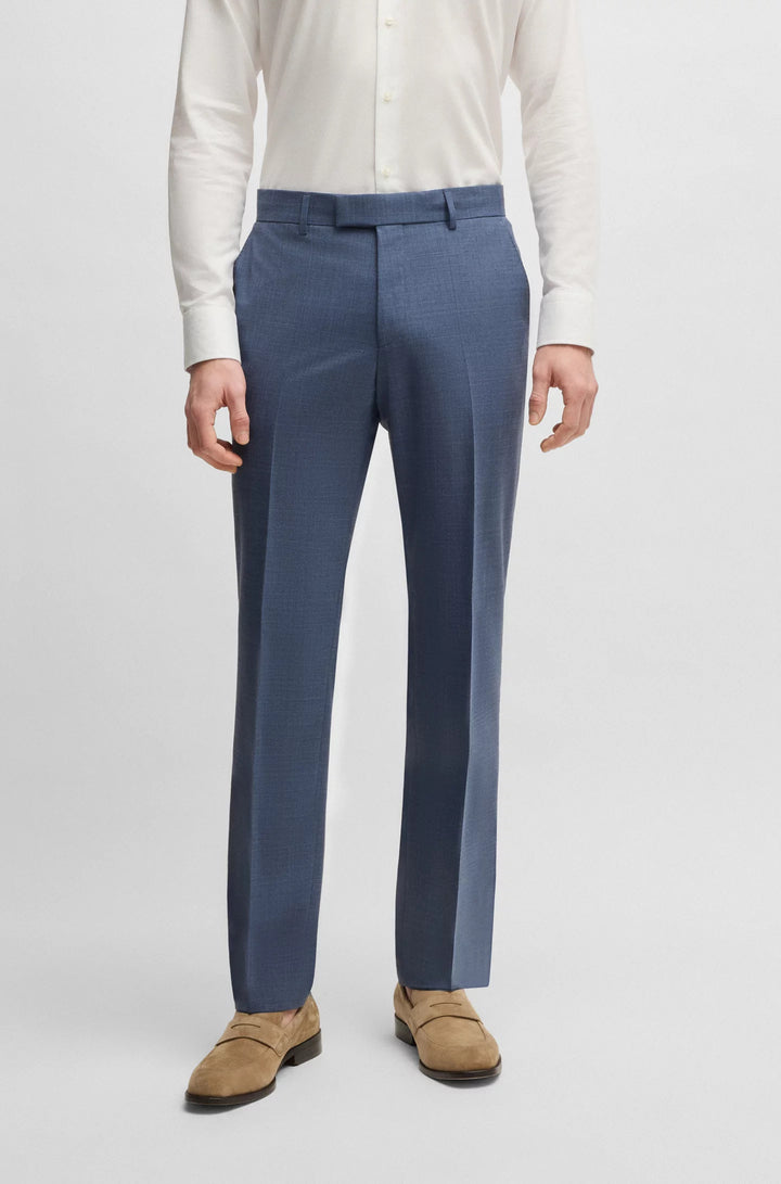 Boss Regular-fit suit in patterned stretch cloth