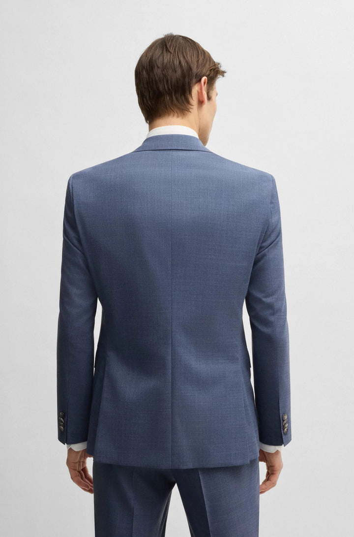Boss Regular-fit suit in patterned stretch cloth