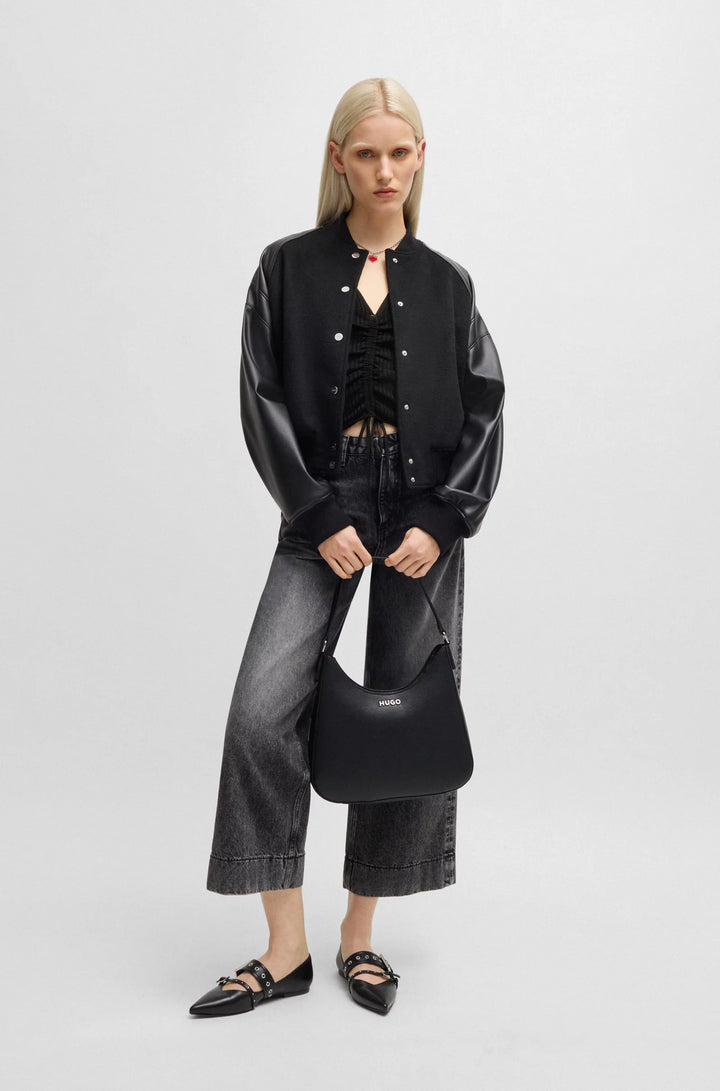 HUGO V-neck top with gathered front