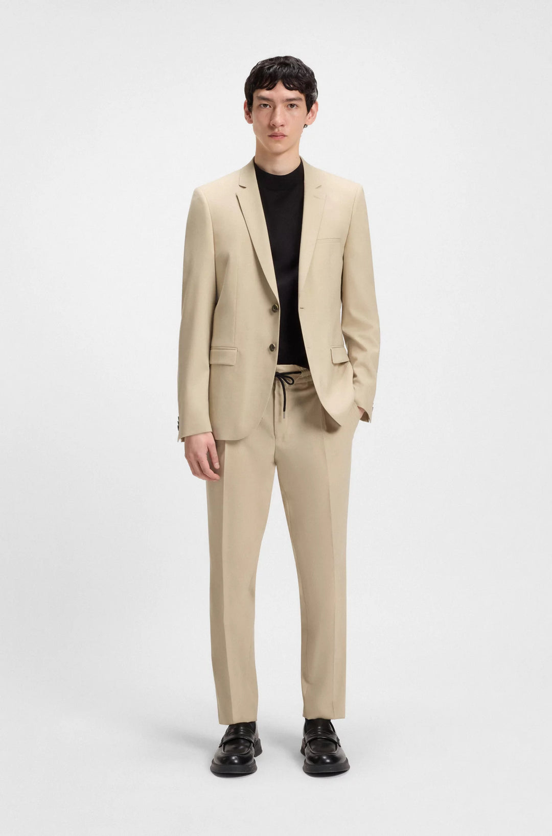 Boss Extra-slim-fit blazer in mohair-look dobby