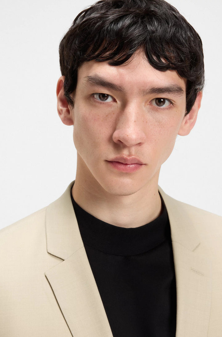 Boss Extra-slim-fit blazer in mohair-look dobby