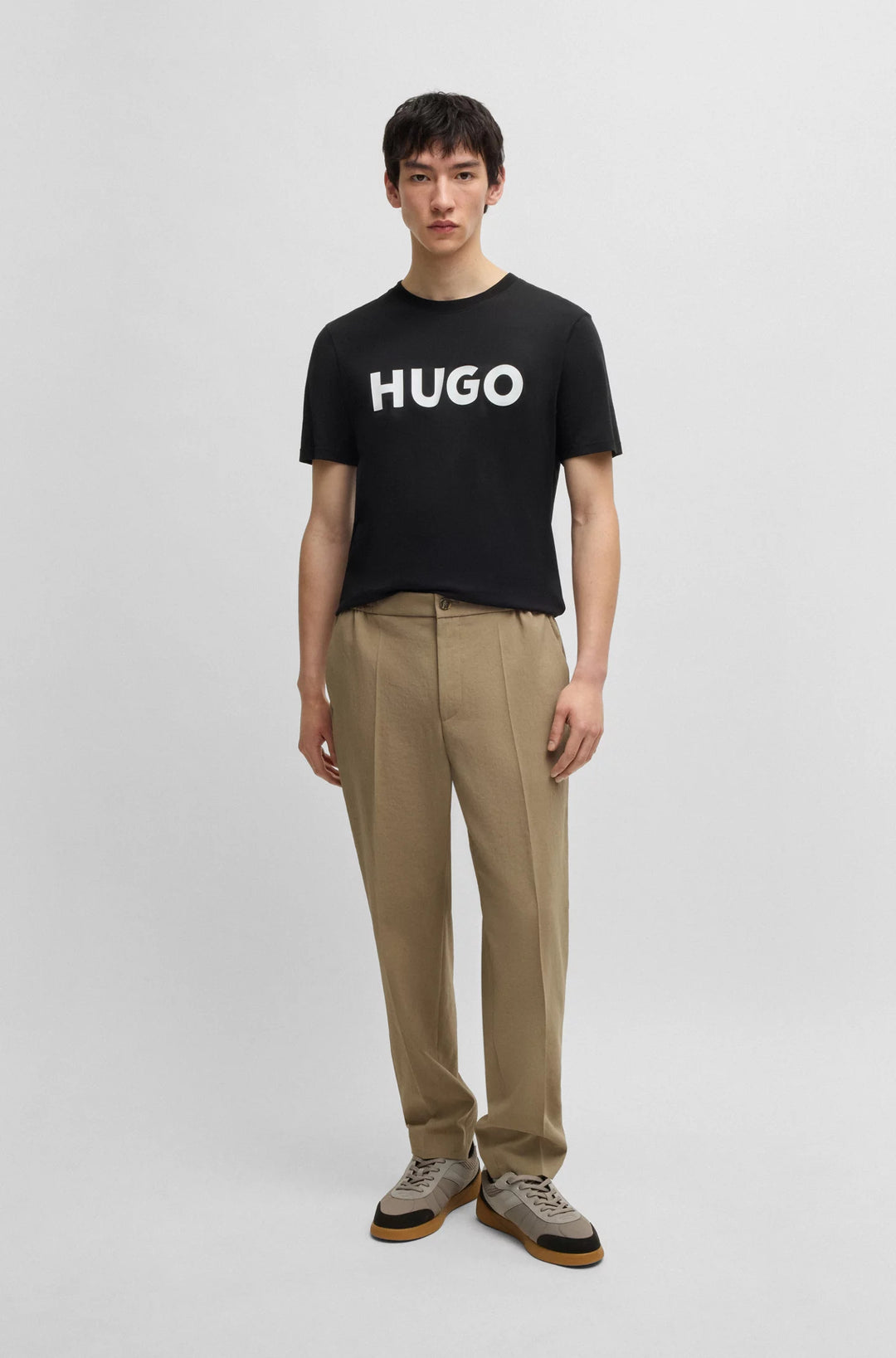 Hugo Slim-fit trousers in melange wrinkle-resistant fabric