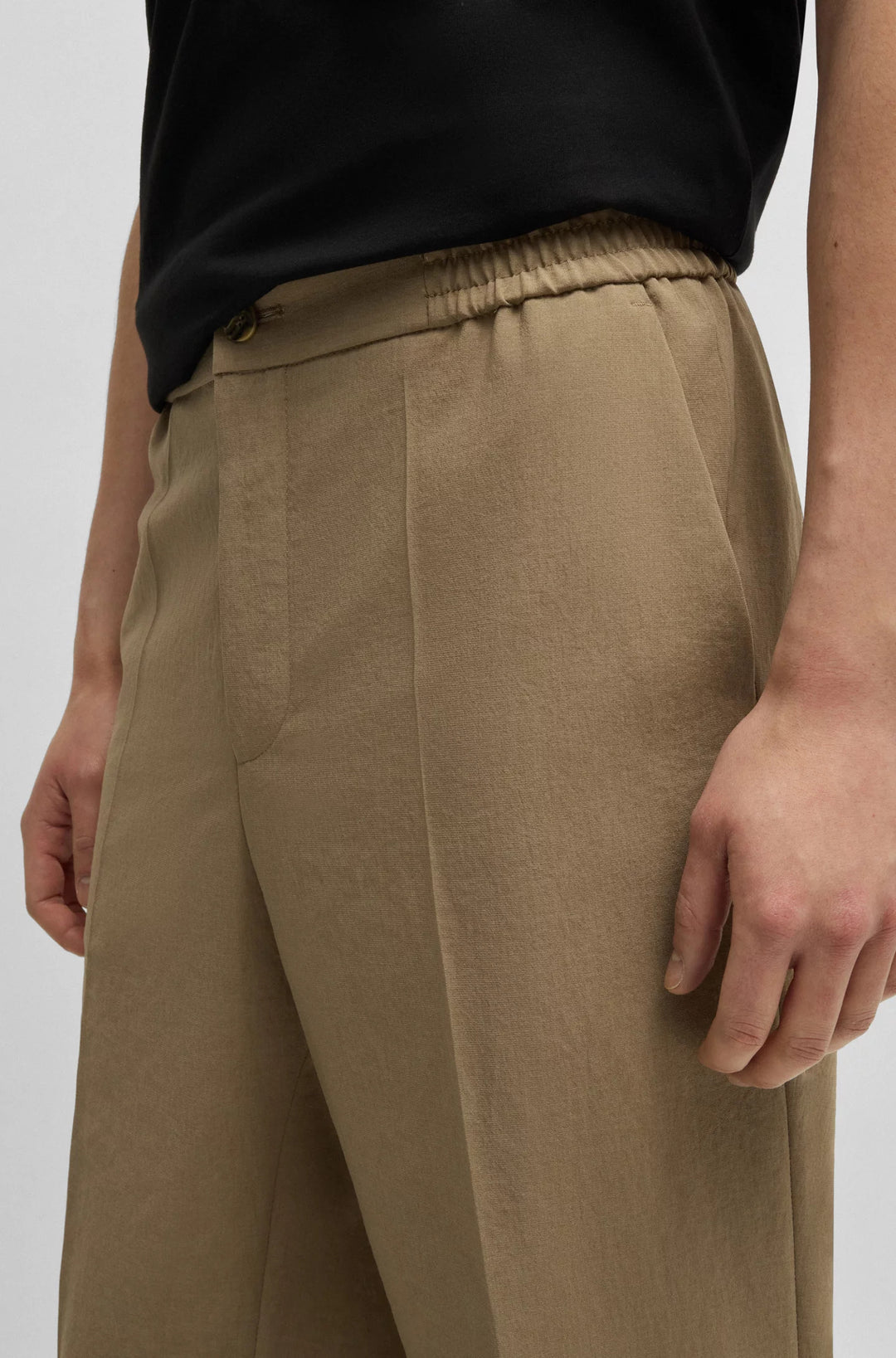 Hugo Slim-fit trousers in melange wrinkle-resistant fabric